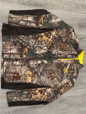 Realtree Men's Camo Performance Jacket with Yellow Accents